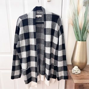 Loft Buffalo Plaid Open Cardigan